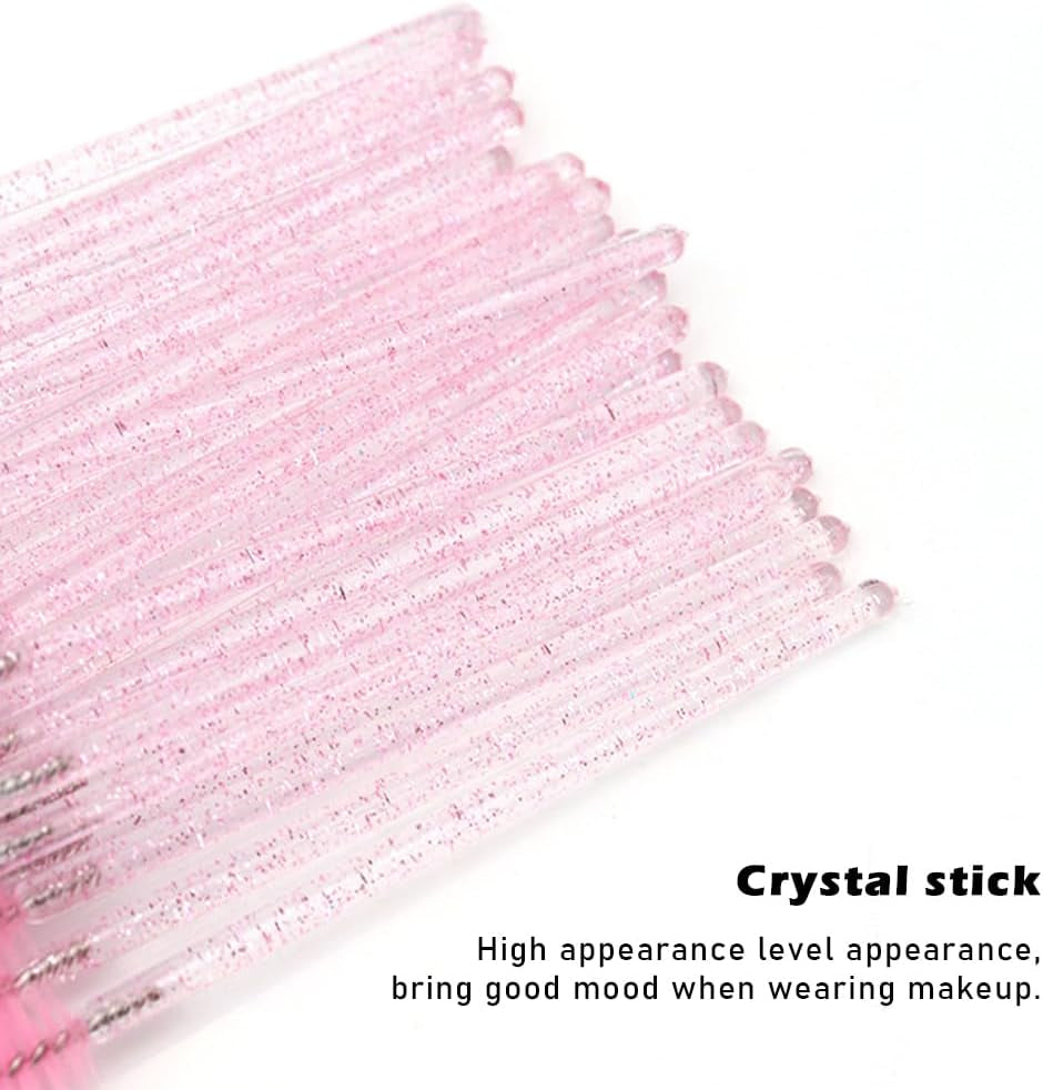 100Pcs Eyelash Brush,Eyelash Spoolies,Eyebrow Brush,Spiral Mascara Wands,Soft Brush Hair,Portable,Suitable for Travel, Trip,And Outdoor Makeup(Pink)