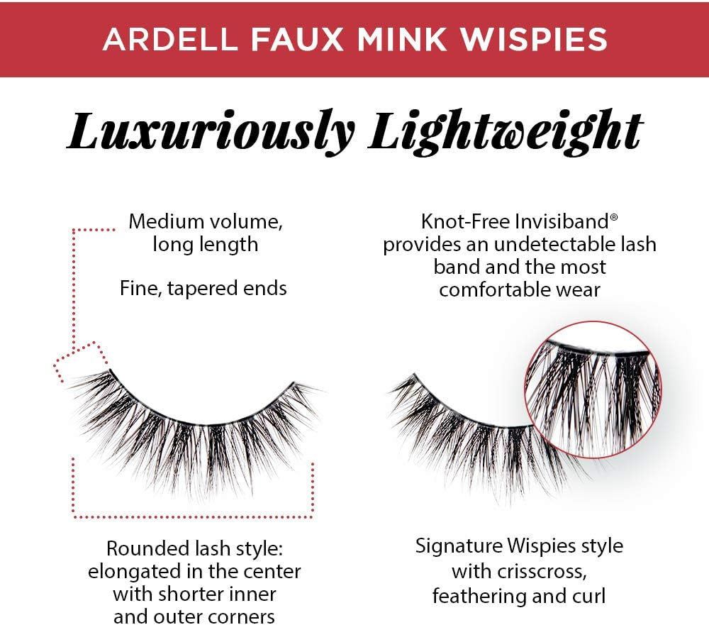 Faux Mink Wispies False Lashes, Pack of 4