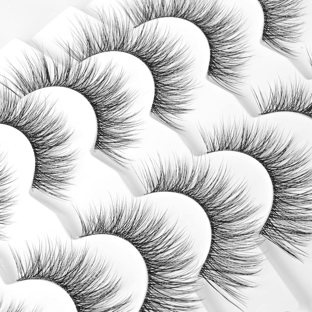 Volume False Eyelashes - Fluffy Wispy Natural 3D Faux Mink Lashes - 7 Pairs DJ-20