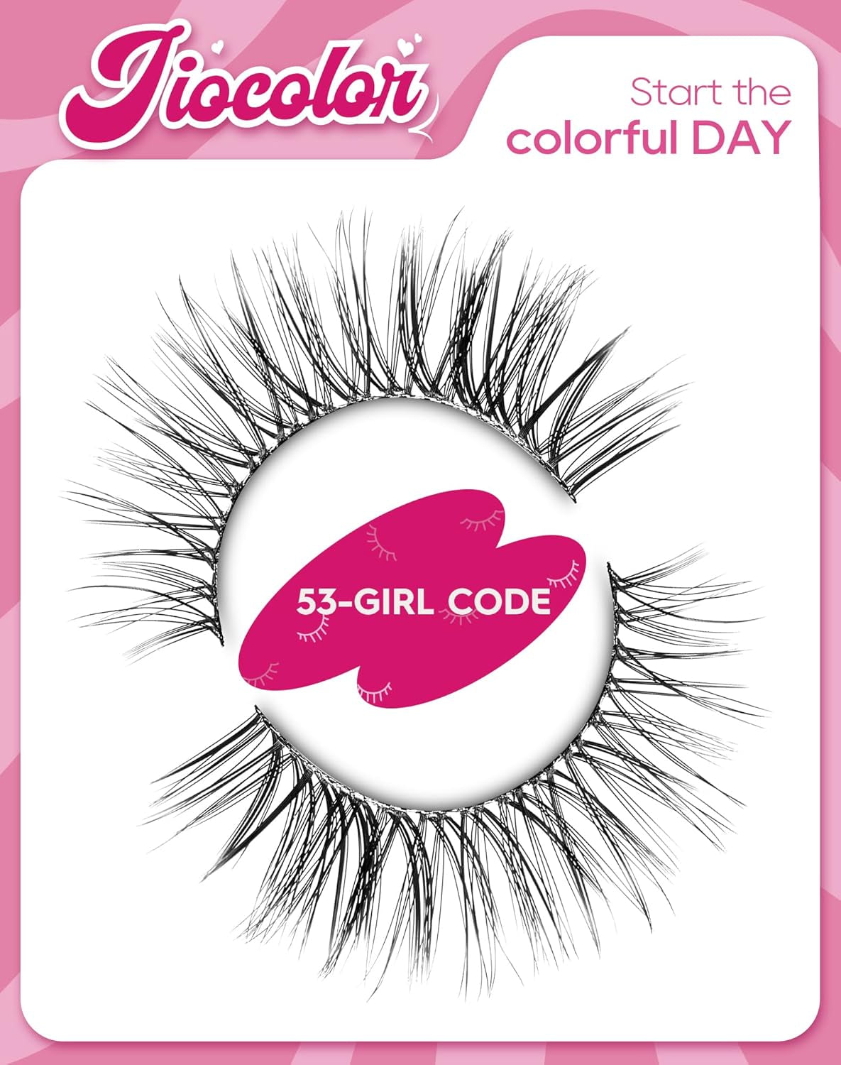 53-GIRL CODE Natural Cat Eye Wispy Eyelashes 10Mm Fluffy Fake Lashes That Look like Extensions 3D C Curl Simple False Lashes