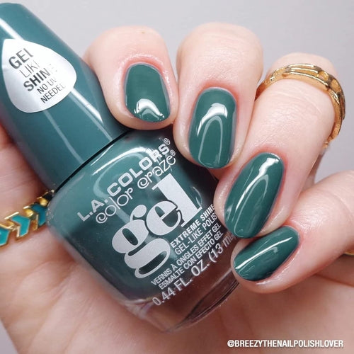 L.A. Colors Color Craze Gel-Like Shine Nail Polish – Deep Teal Green (Extreme Shine)