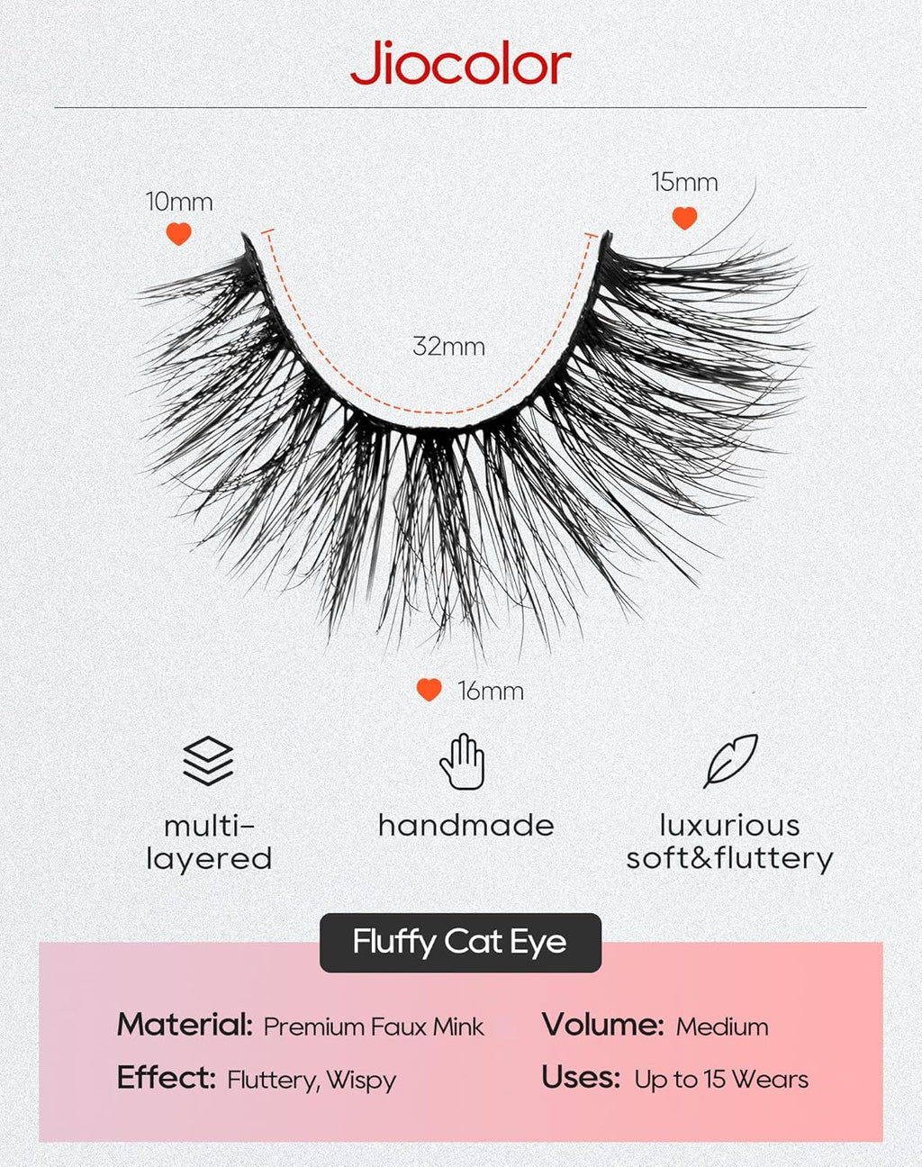False Eyelashes Fluffy Lashes 15Mm Dramatic Long Eyelashes Wispy Natural Look Lashes Soft Faux Mink Eyelashes 3D 6D Lashes 7 Pairs Lashes Fake Lashes Pack