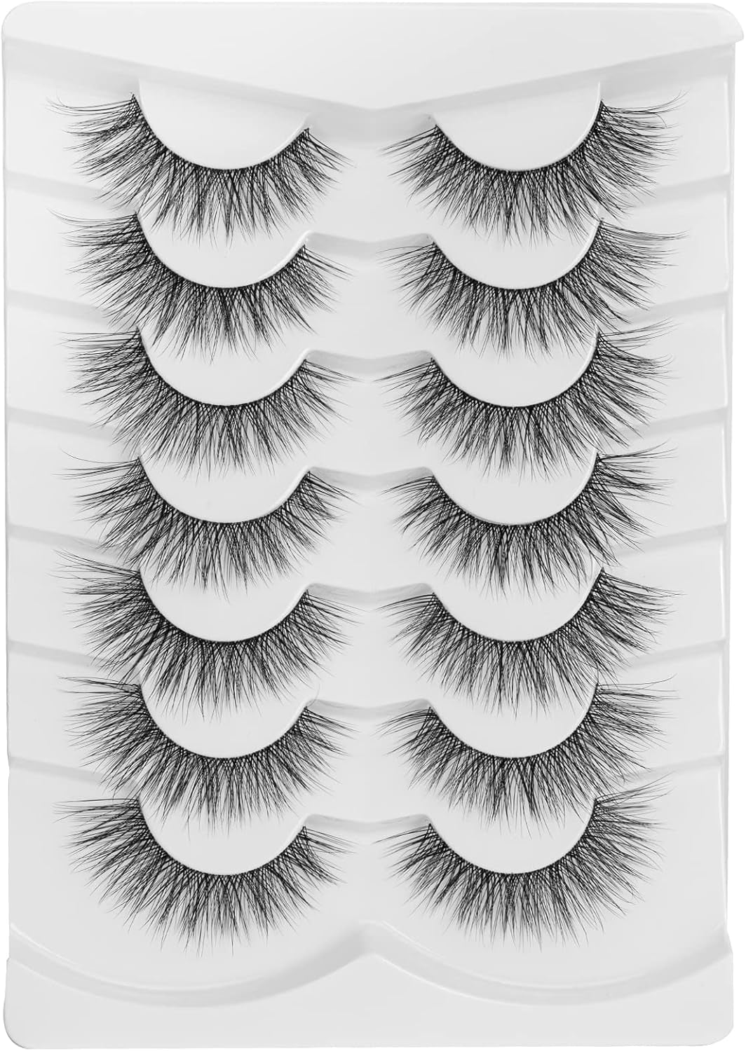 Volume False Eyelashes - Fluffy Wispy Natural 3D Faux Mink Lashes - 7 Pairs DJ-20