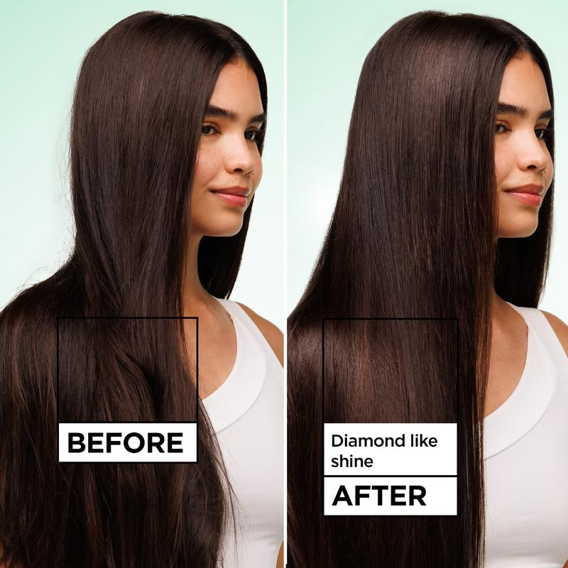 Fructis Diamond Sleek Shine Spray, 100H Frizz Free, 8% Vegan Keratin Complex & Argan Oil for Smooth Hair, Garnier