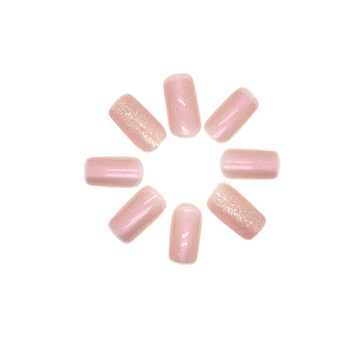 Aurora Bloom | Iridescent Soft Pink Shimmer Press-On Nail Set
